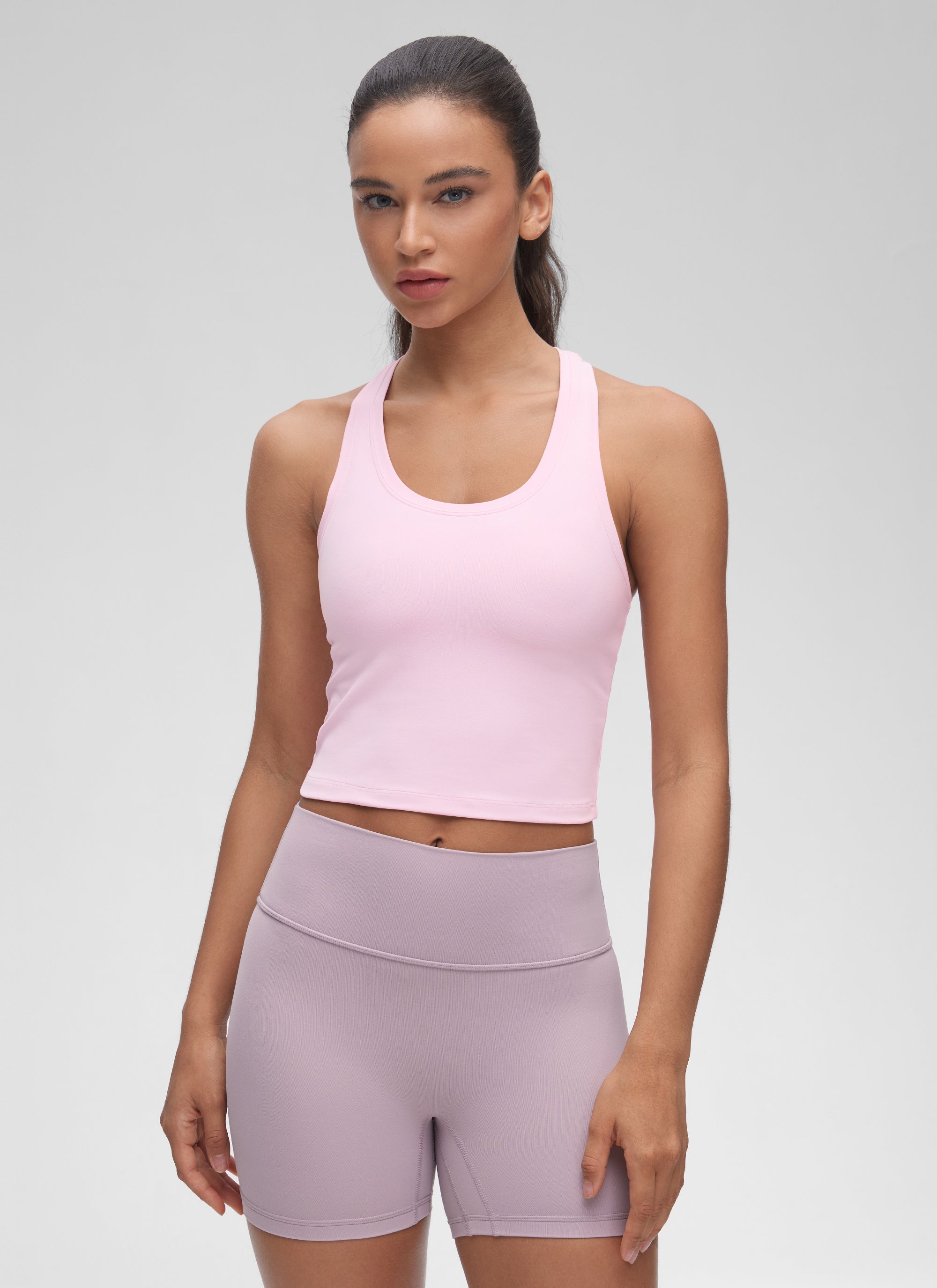 CRZ YOGA Damen Butterluxe U-Ausschnitt Racerback Yoga Tanktop Rosa Pfingstrose