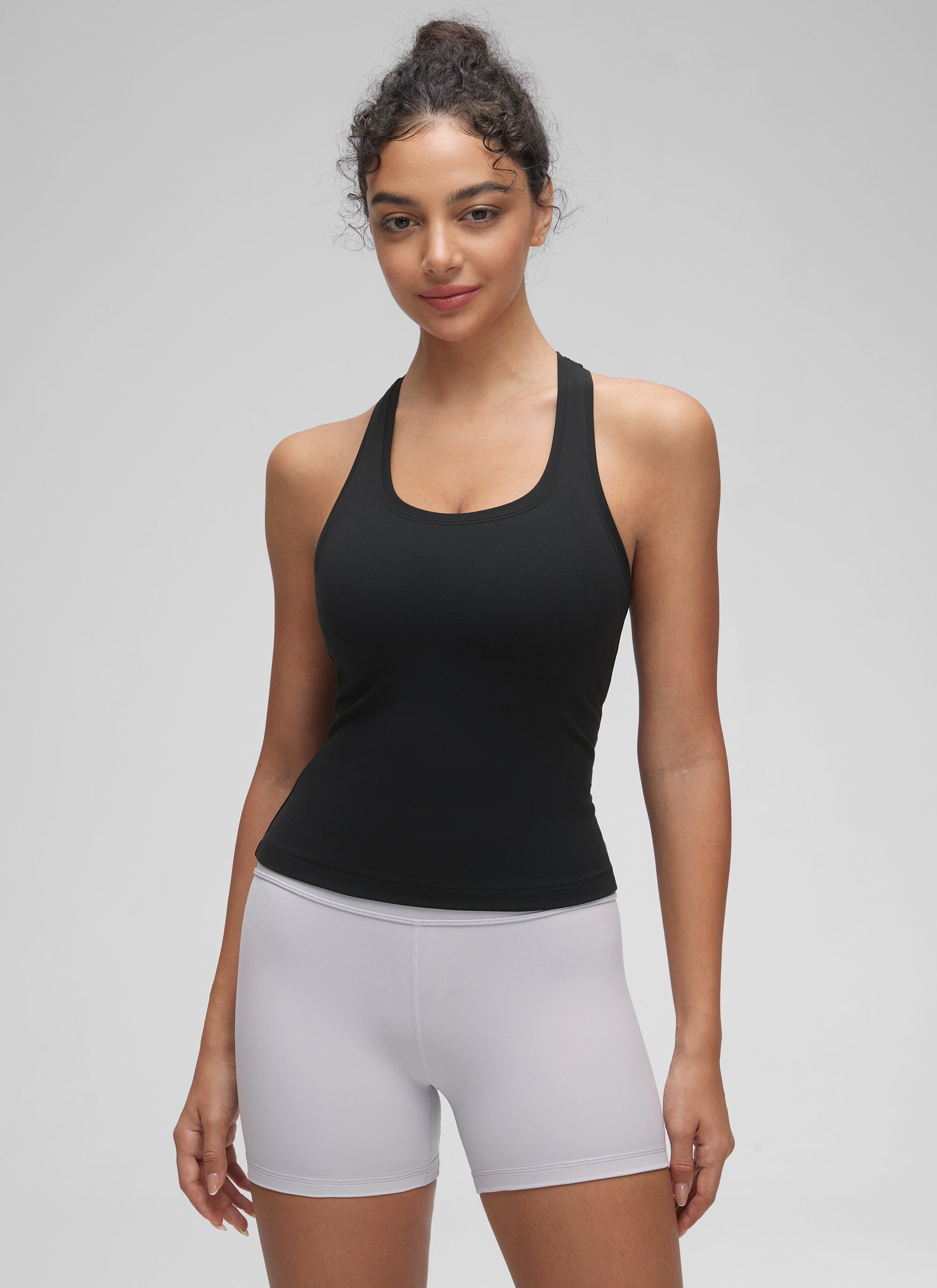 CRZ YOGA Damen Butterluxe Racerback Ärmelloses Shirt Schwarz