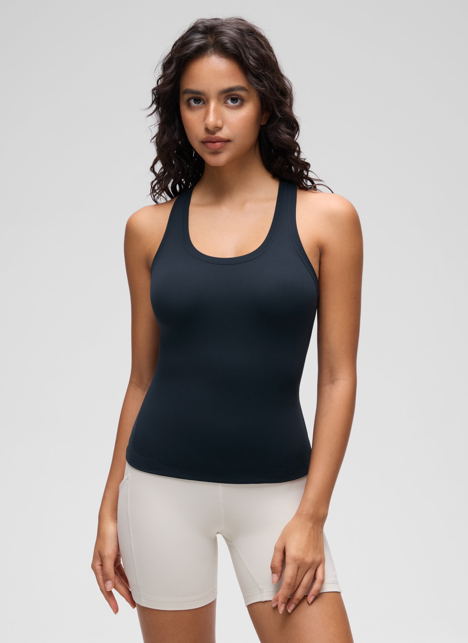CRZ YOGA Damen Butterluxe Racerback Ärmelloses Shirt Echte Marine