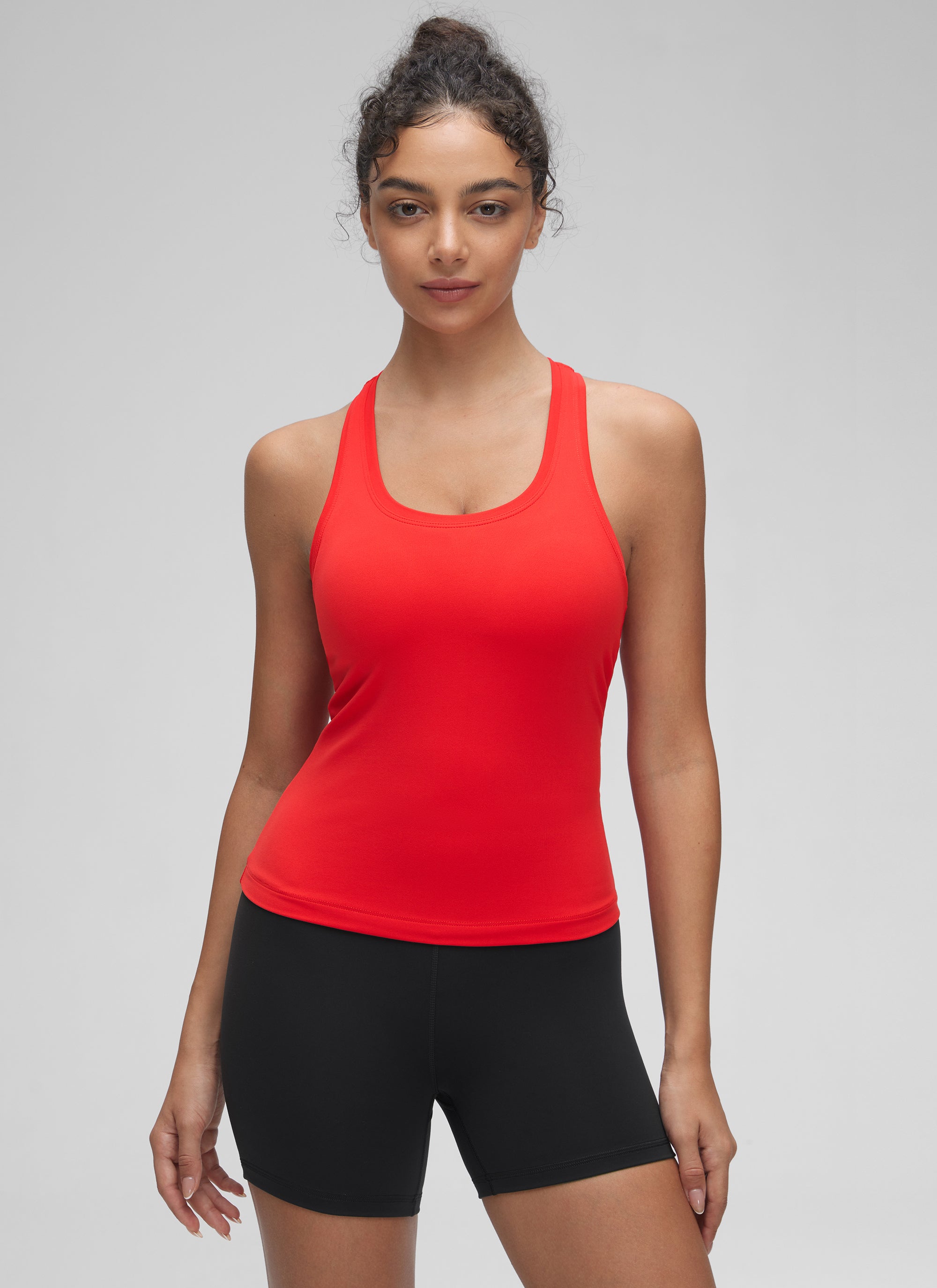 CRZ YOGA Damen Butterluxe Racerback Ärmelloses Shirt Tiefrot