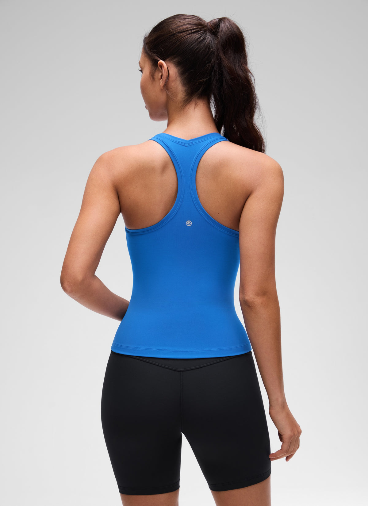 CRZ YOGA Damen Butterluxe Racerback Ärmelloses Shirt Funkelndes Blau