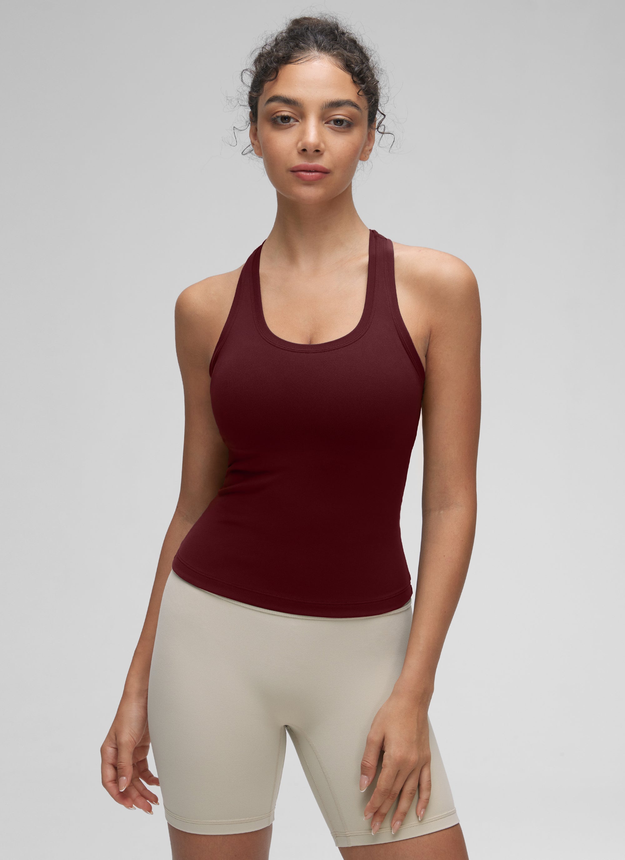 CRZ YOGA Damen Butterluxe Racerback Ärmelloses Shirt Roter Merlot