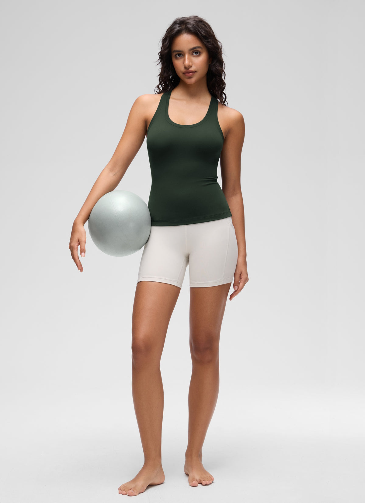 CRZ YOGA Damen Butterluxe Racerback Ärmelloses Shirt Legende Grün
