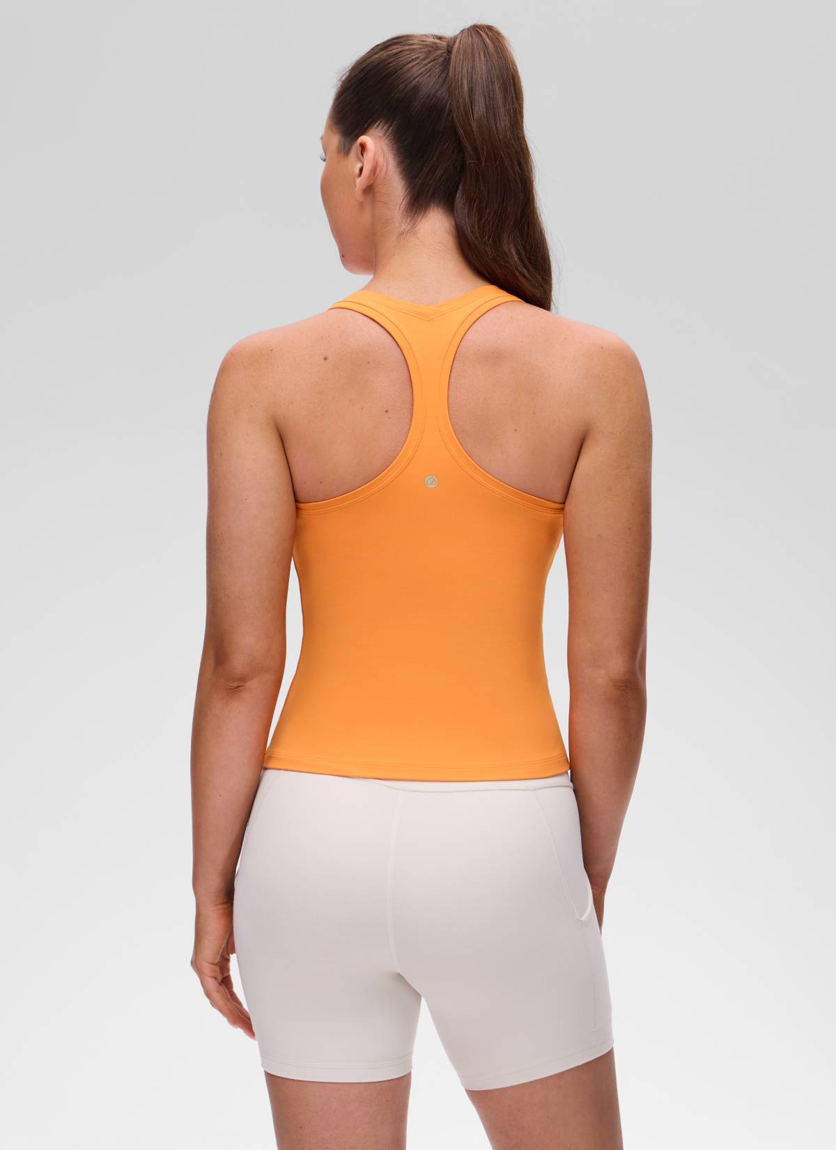 CRZ YOGA Damen Butterluxe Racerback Ärmelloses Shirt Tiger Orange