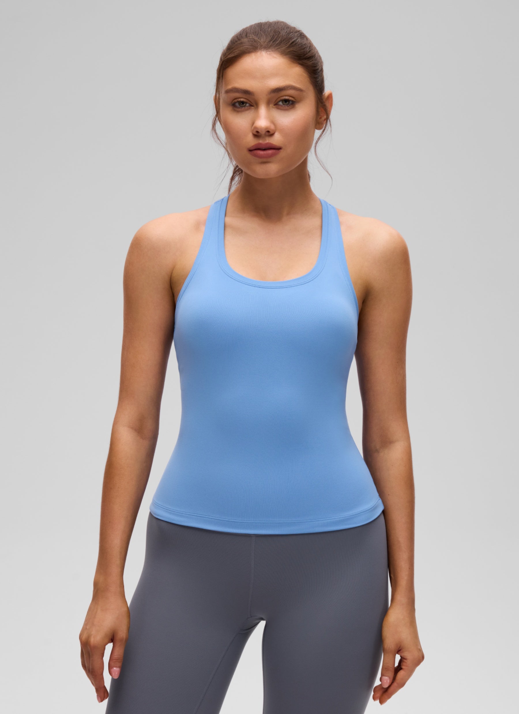 CRZ YOGA Damen Butterluxe Racerback Ärmelloses Shirt Party Blau