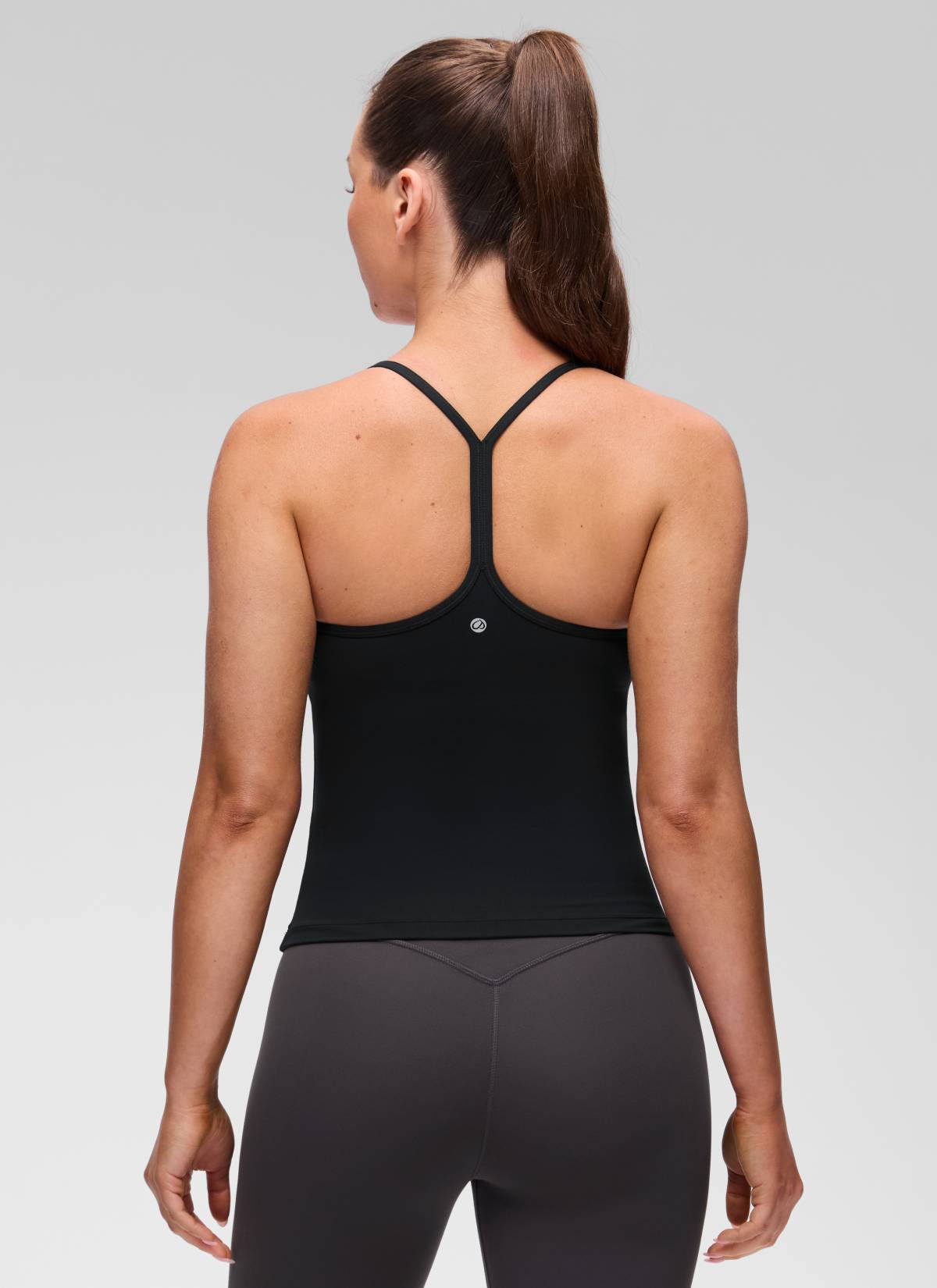 CRZ YOGA Damen Butterluxe Racerback Crew Ausschnitt Tank Top Schwarz