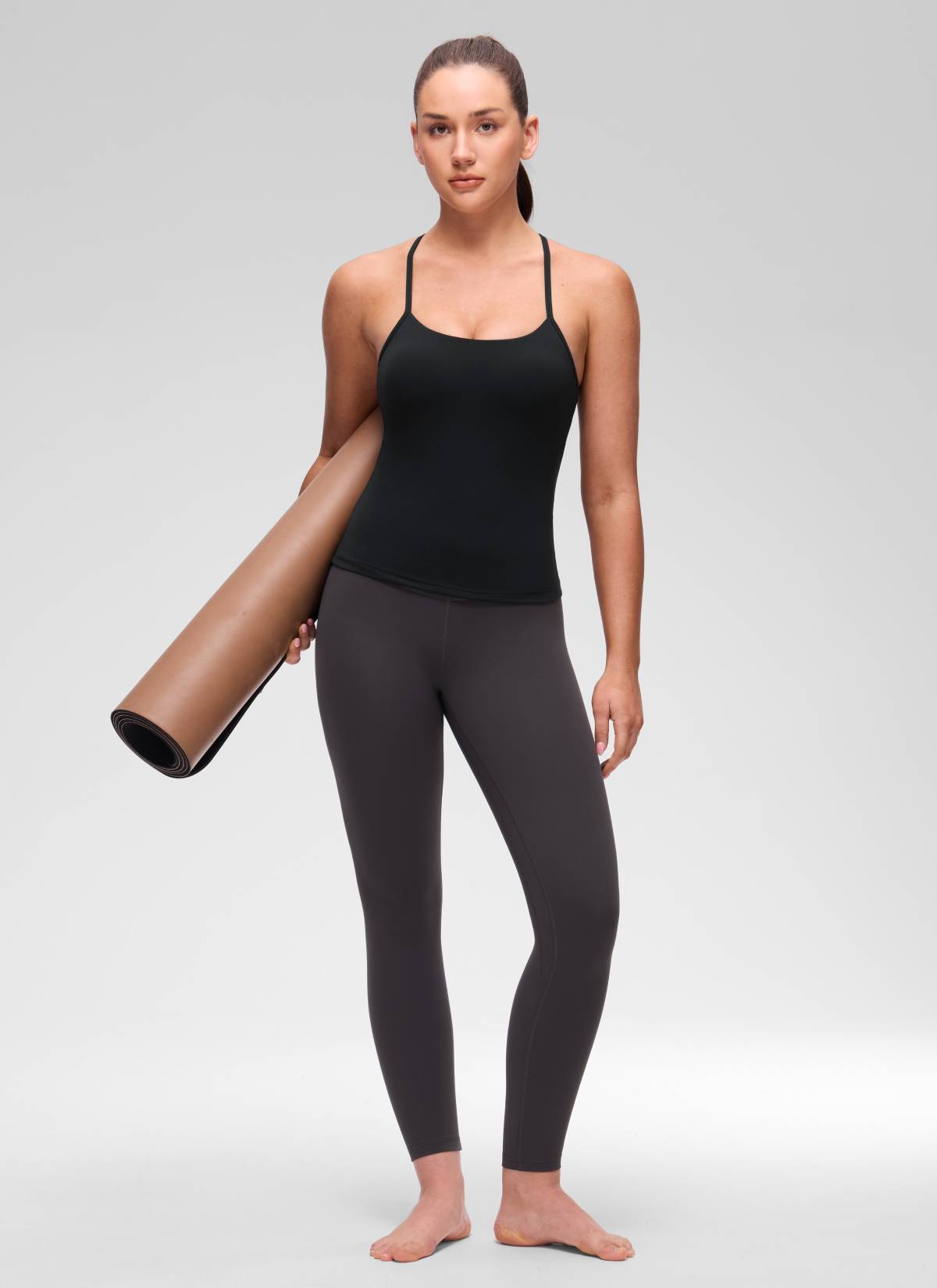 CRZ YOGA Damen Butterluxe Racerback Crew Ausschnitt Tank Top Schwarz