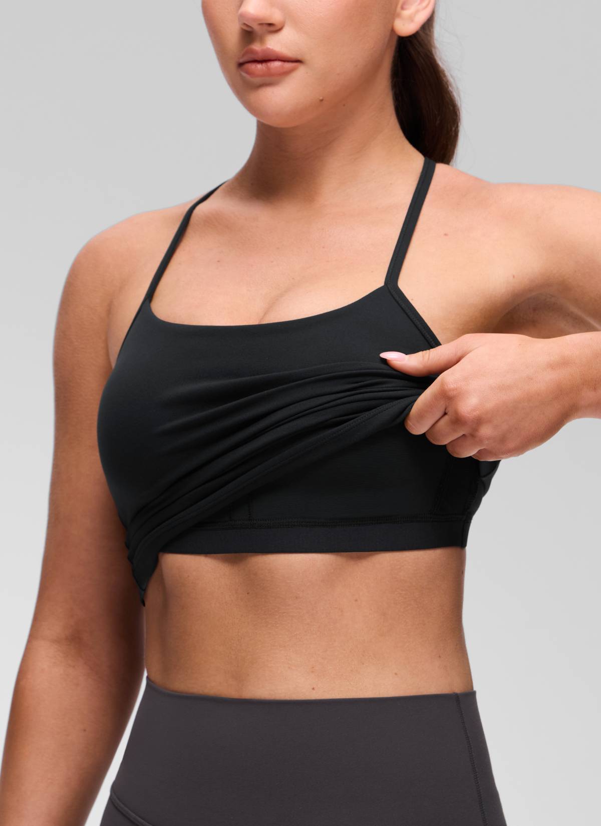 CRZ YOGA Damen Butterluxe Racerback Crew Ausschnitt Tank Top Schwarz