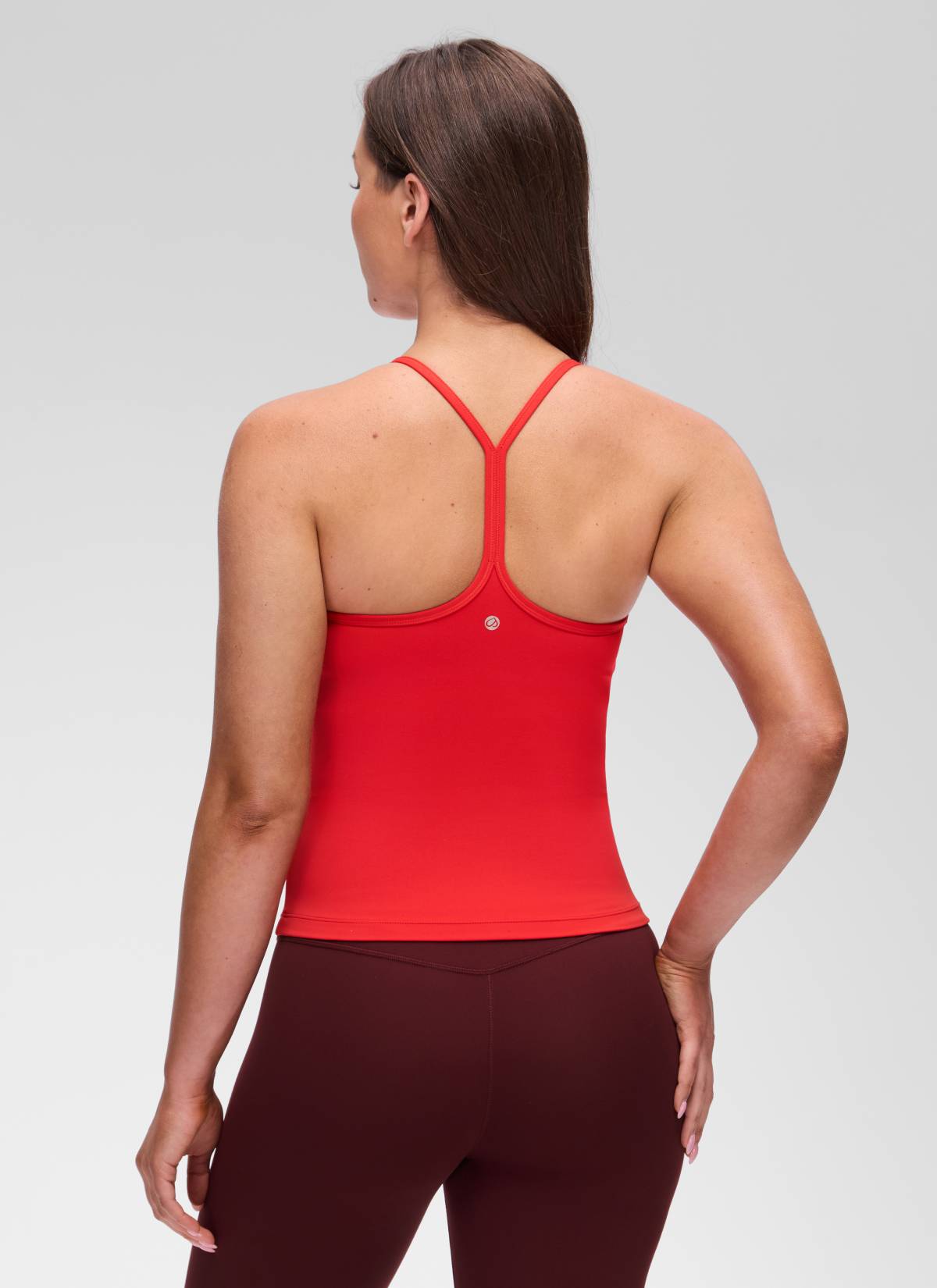 CRZ YOGA Damen Butterluxe Racerback Crew Ausschnitt Tank Top Tiefrot