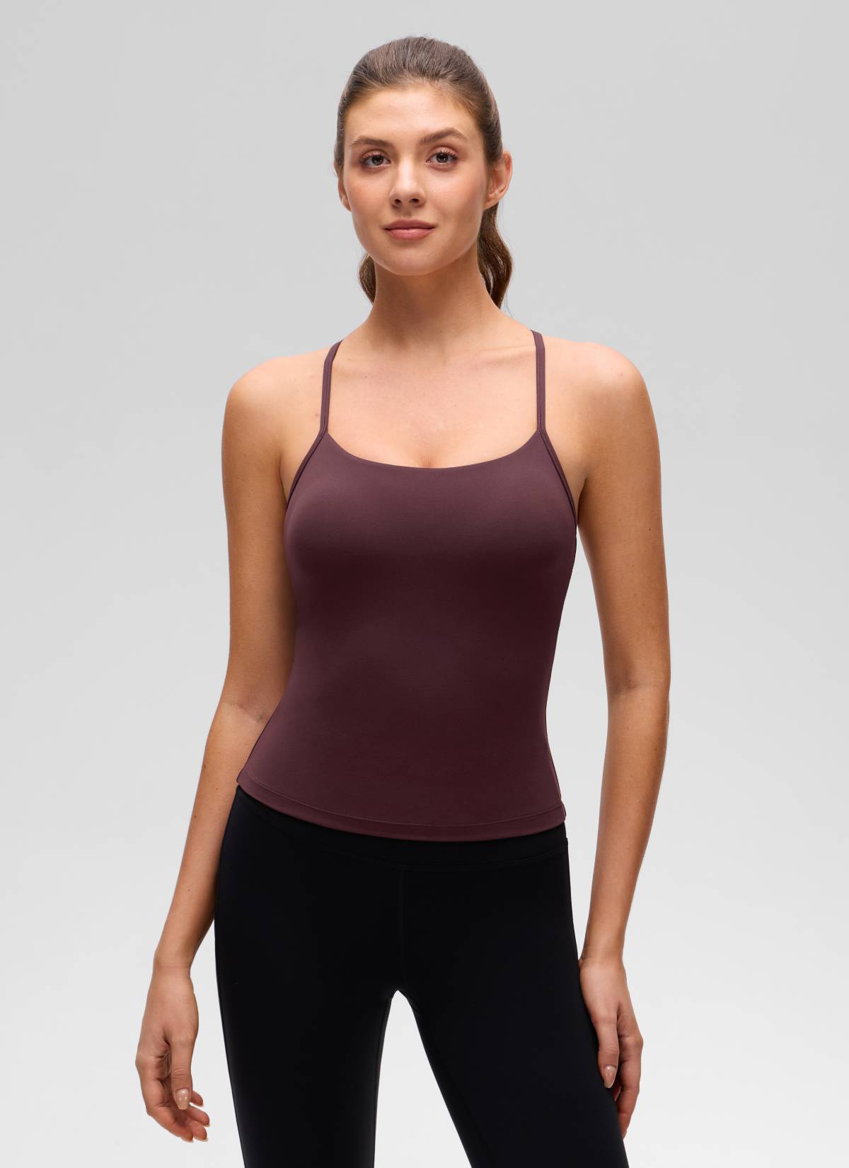 CRZ YOGA Damen Butterluxe Racerback Crew Ausschnitt Tank Top Reife Pflaume
