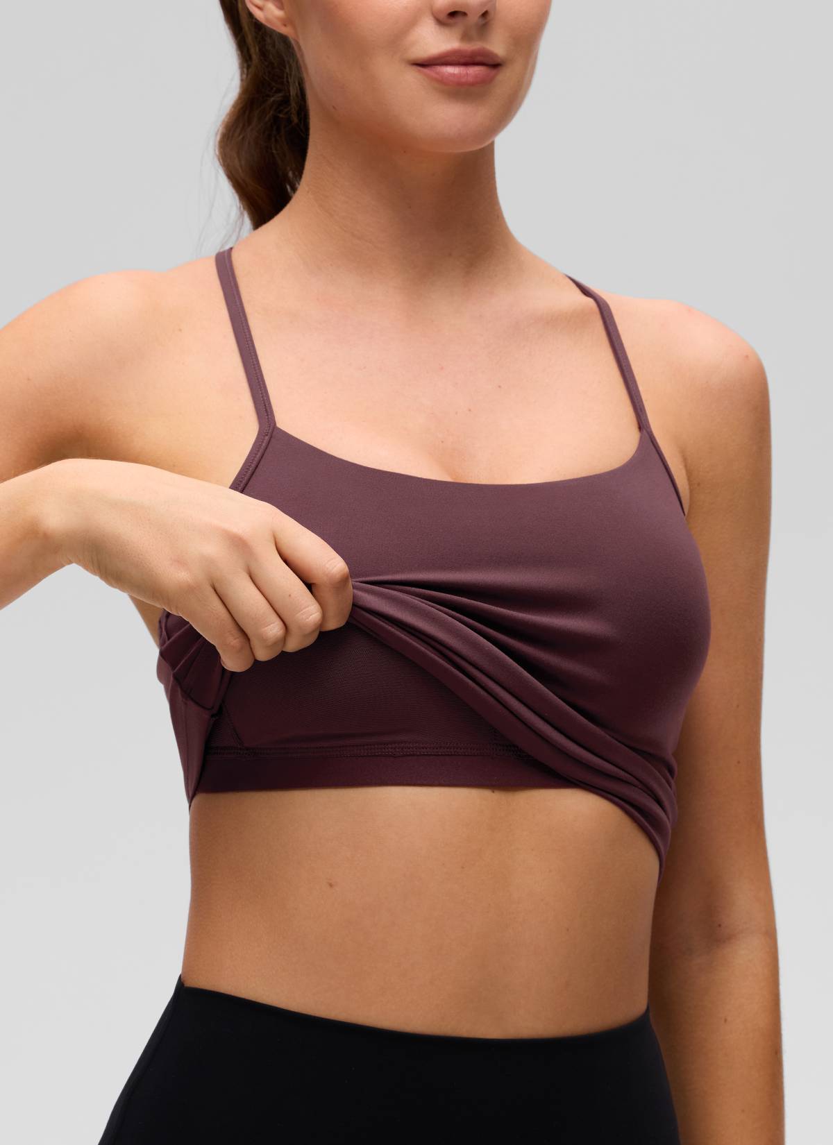 CRZ YOGA Damen Butterluxe Racerback Crew Ausschnitt Tank Top Reife Pflaume