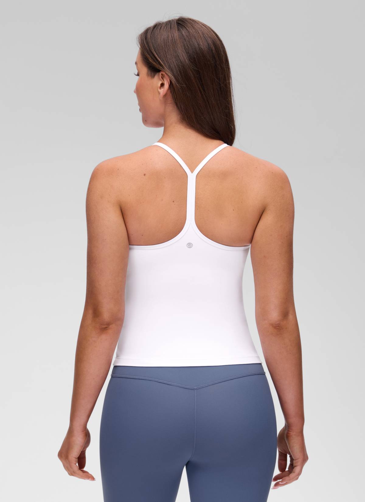 CRZ YOGA Damen Butterluxe Racerback Crew Ausschnitt Tank Top Weiss