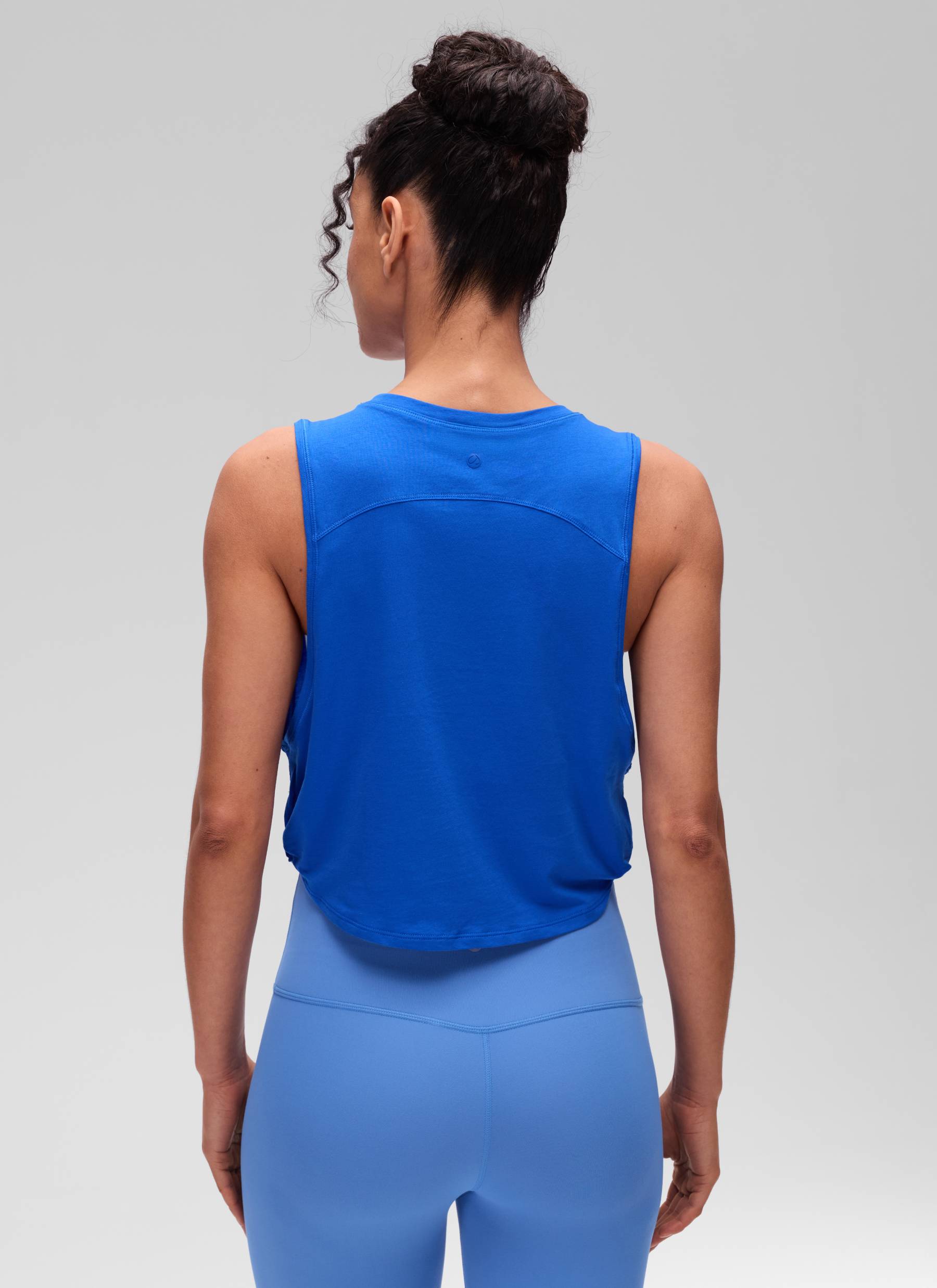 CRZ YOGA Damen Ärmelloses Sport Tank Top Leichte Fitness Crop Top Starkes Blau