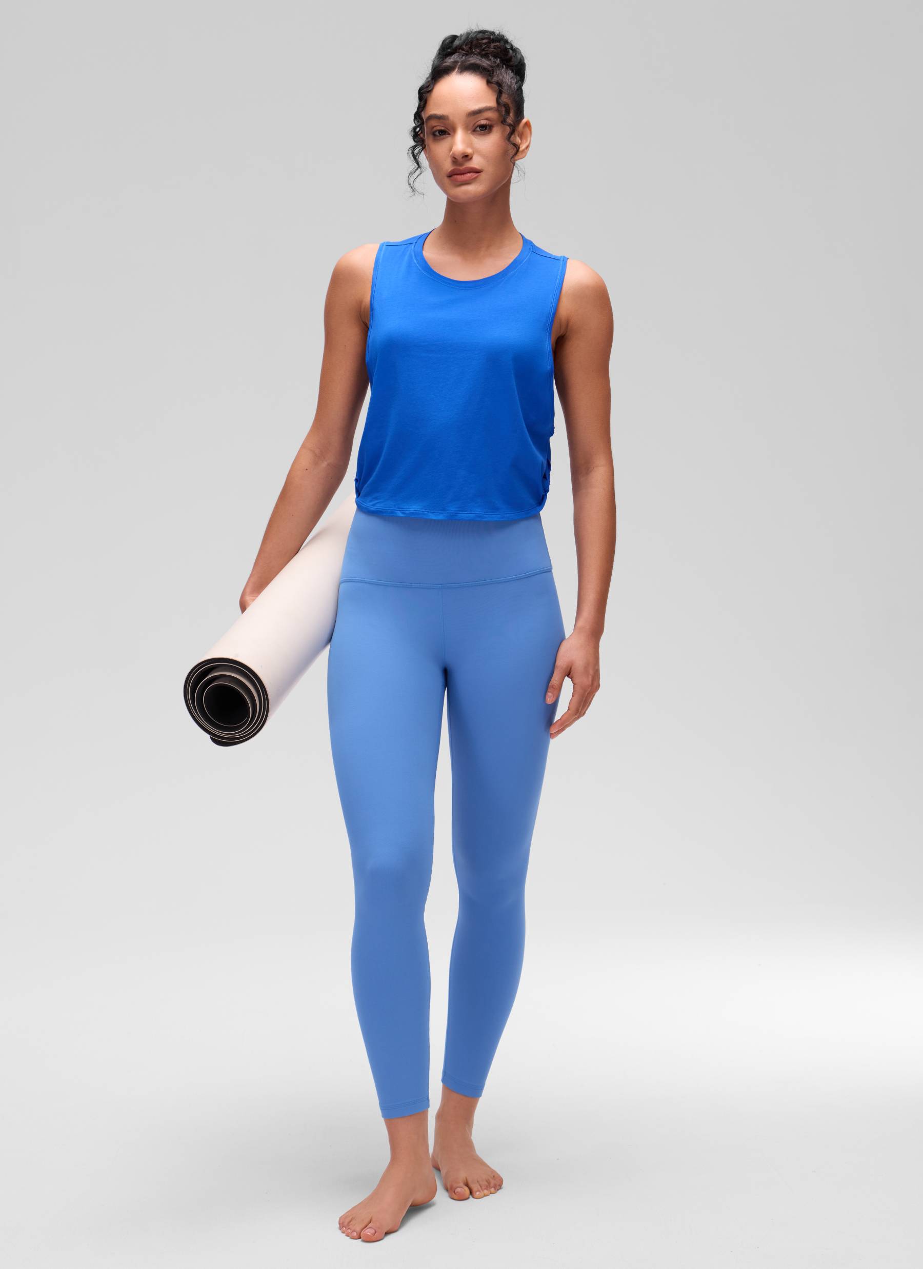 CRZ YOGA Damen Ärmelloses Sport Tank Top Leichte Fitness Crop Top Starkes Blau