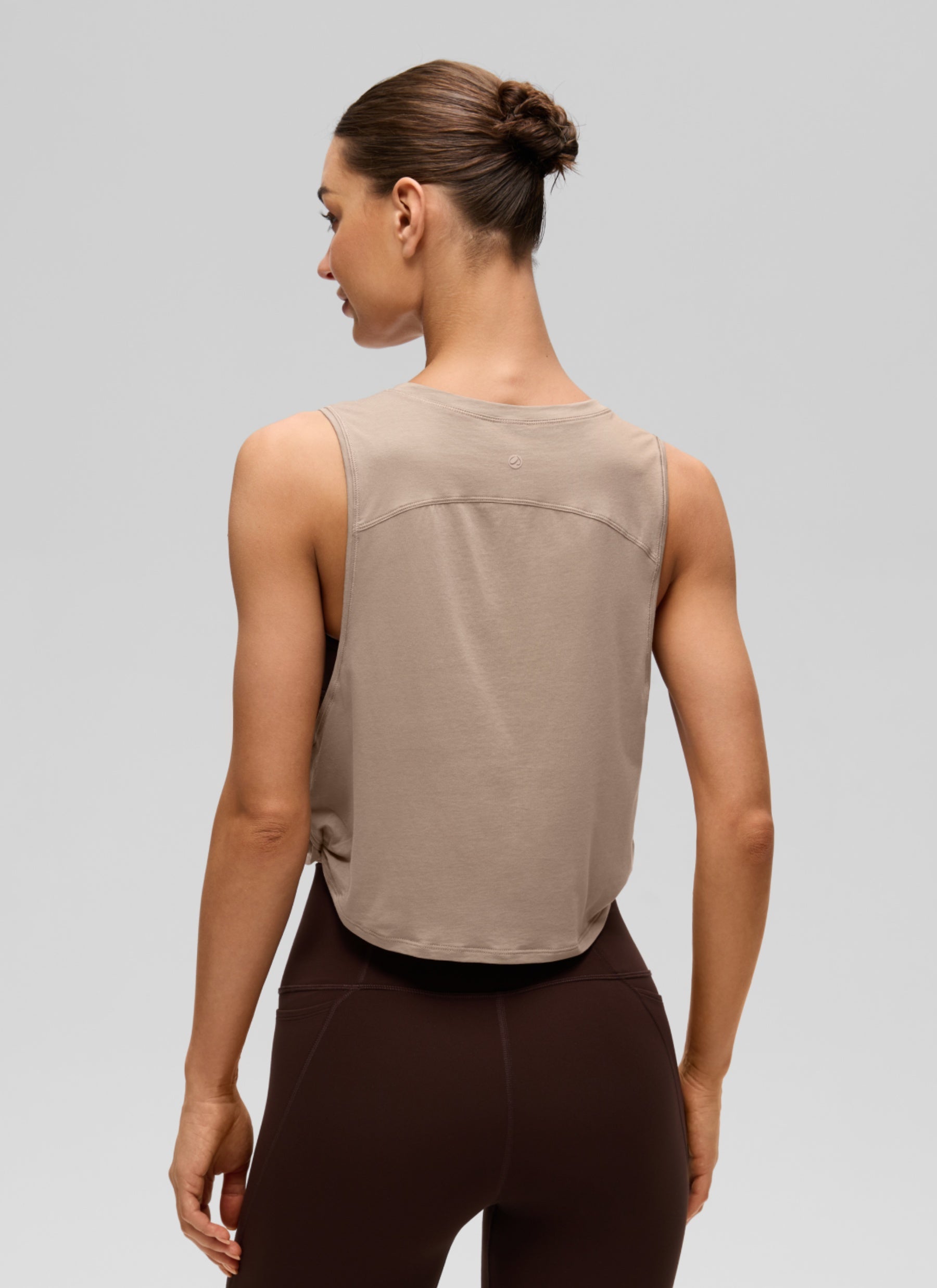 CRZ YOGA Damen Ärmelloses Sport Tank Top Leichte Fitness Crop Top Mörtelfarbe