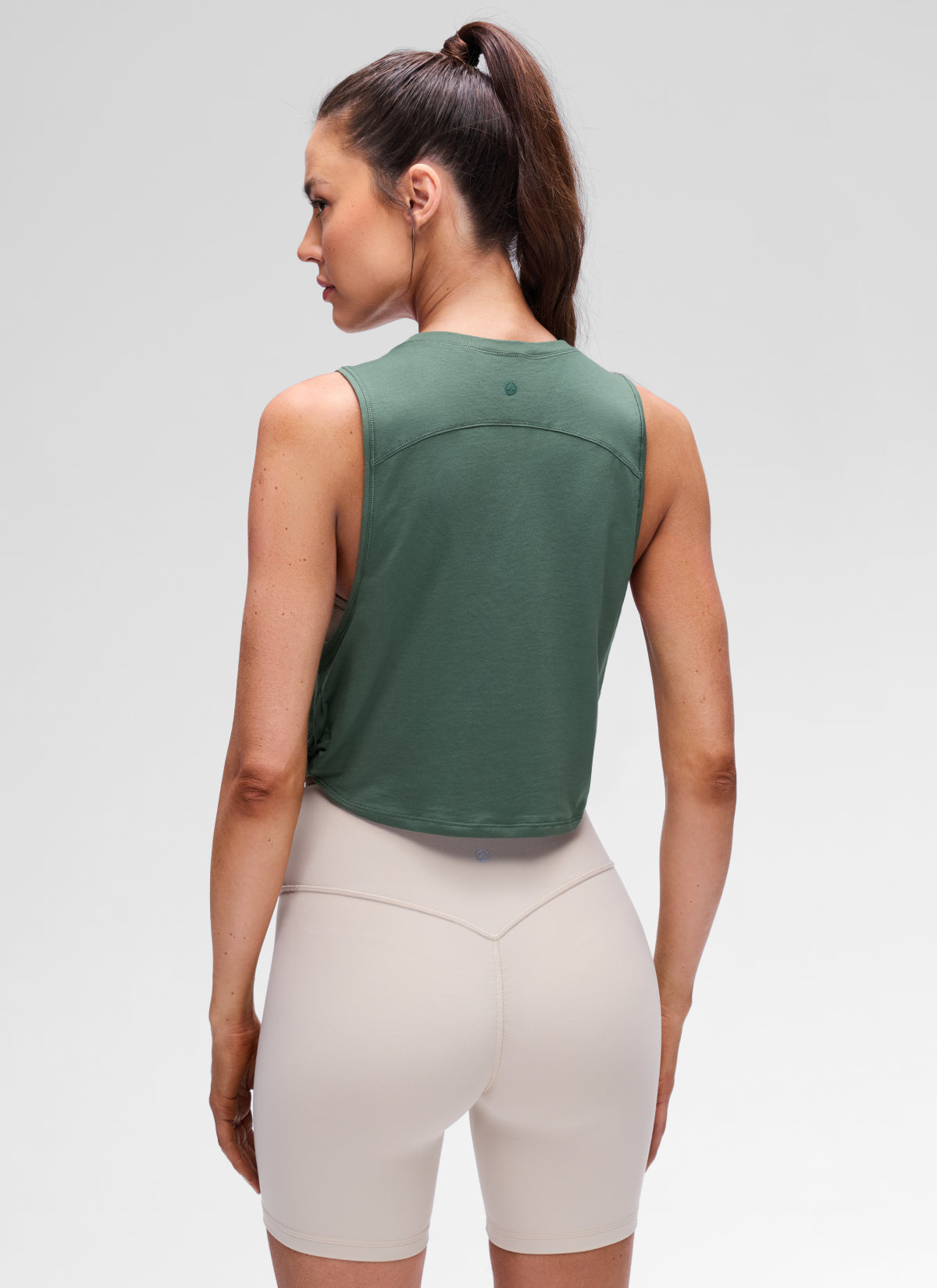 CRZ YOGA Damen Ärmelloses Sport Tank Top Leichte Fitness Crop Top Graphitgrün