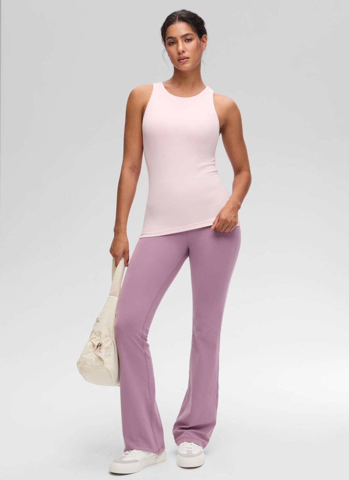 CRZ YOGA Damen Butterluxe Hüftlanges Racerback Gepolstert Tank Top Erdbeerrosa