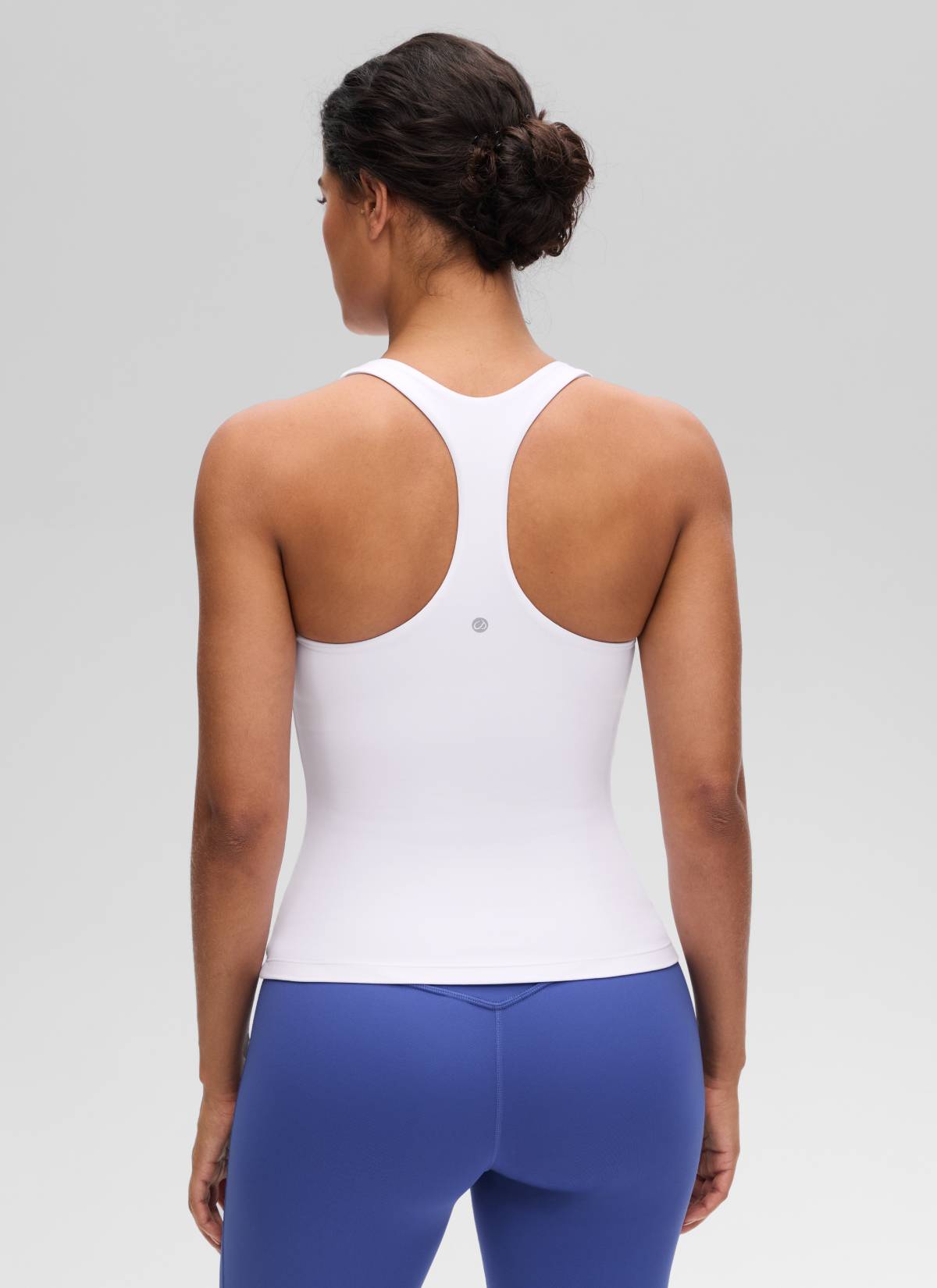 CRZ YOGA Damen Butterluxe Racerback TankTops mit Integriertem BH Weiss