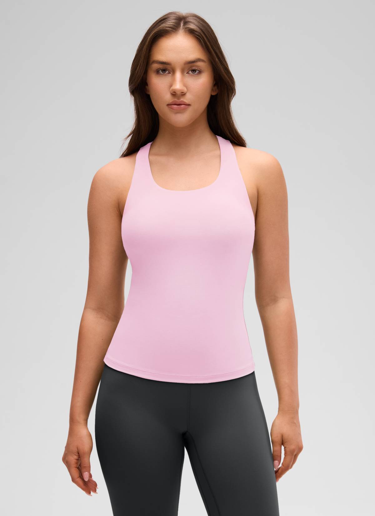 CRZ YOGA Damen Butterluxe Racerback TankTops mit Integriertem BH Rosa Pfingstrose