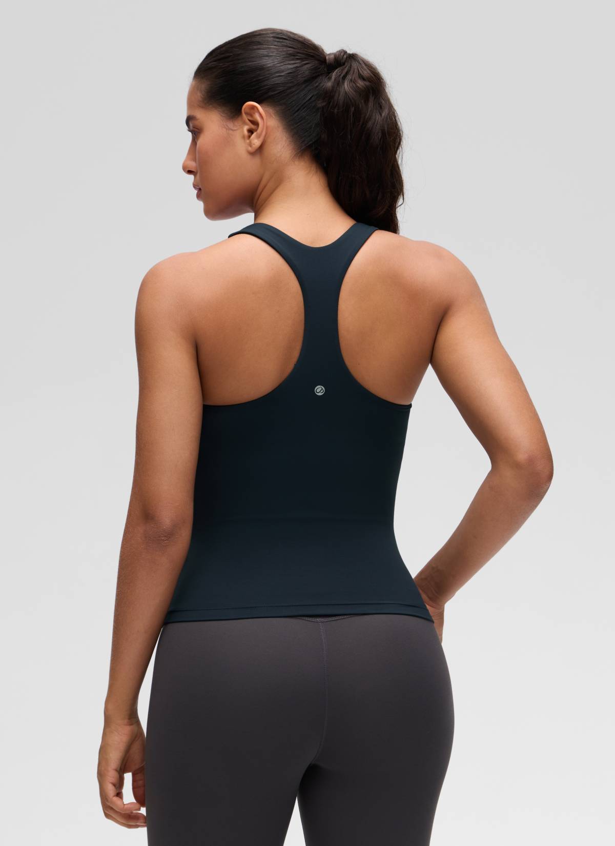 CRZ YOGA Damen Butterluxe Racerback TankTops mit Integriertem BH Echte Marine