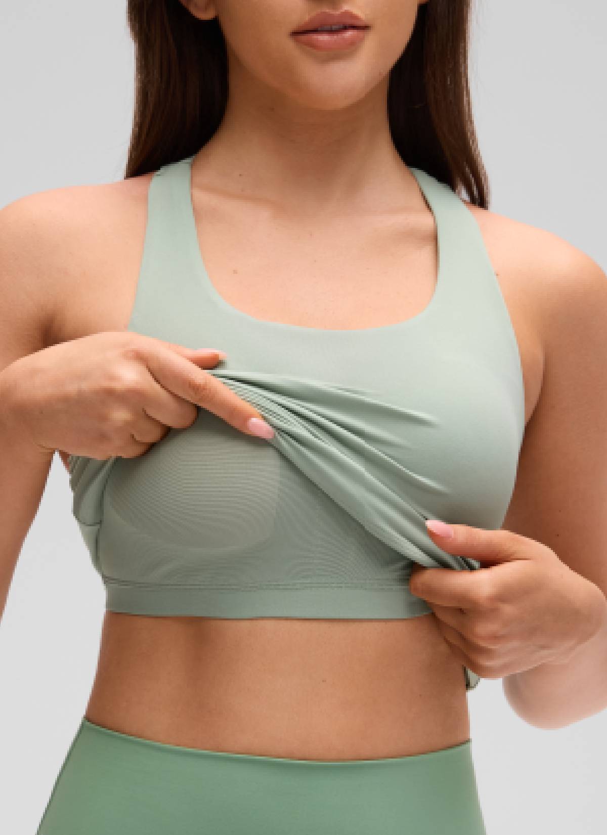 CRZ YOGA Damen Butterluxe Racerback TankTops mit Integriertem BH Grüner Palmenhof