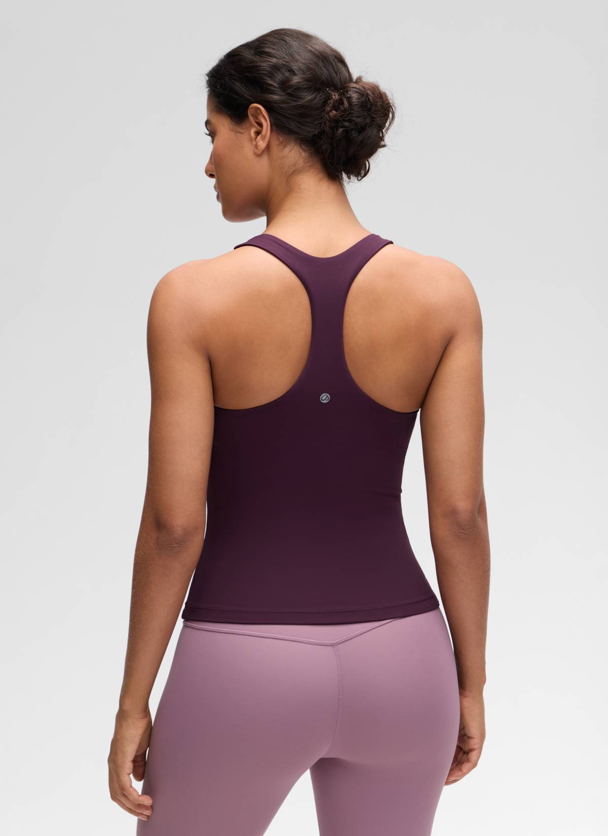 CRZ YOGA Damen Butterluxe Racerback TankTops mit Integriertem BH Dunkellila