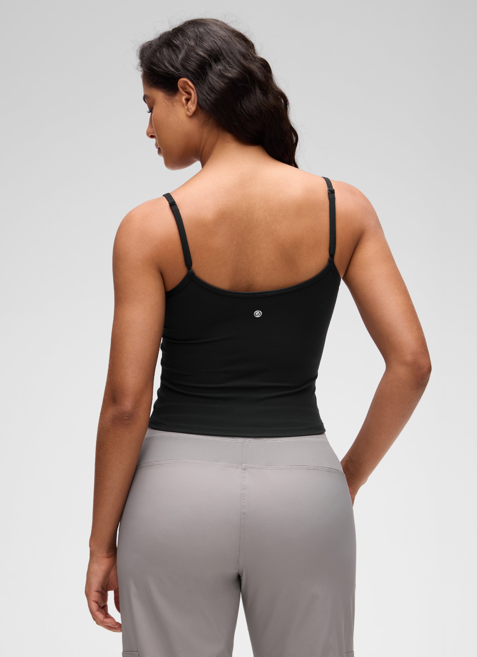 CRZ YOGA Damen Butterluxe Doppelt Gefüttert Camisole Tops Schwarz