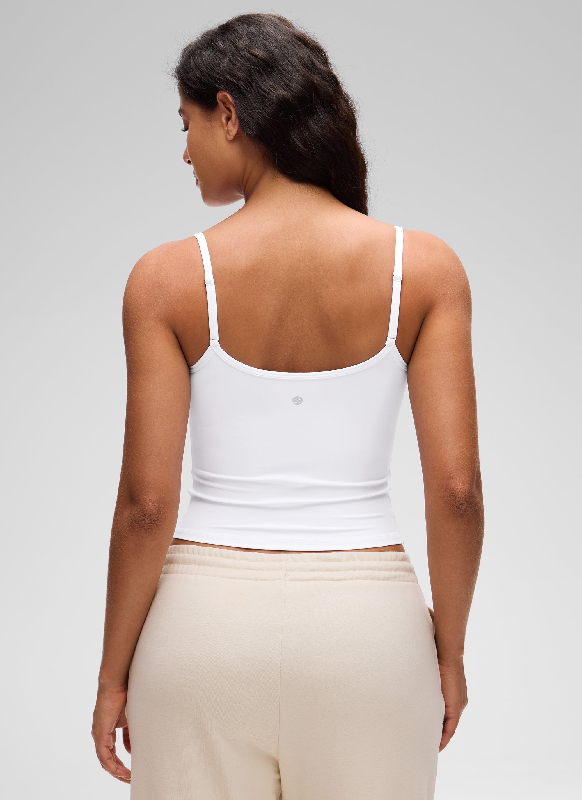 CRZ YOGA Damen Butterluxe Doppelt Gefüttert Camisole Tops Weiss