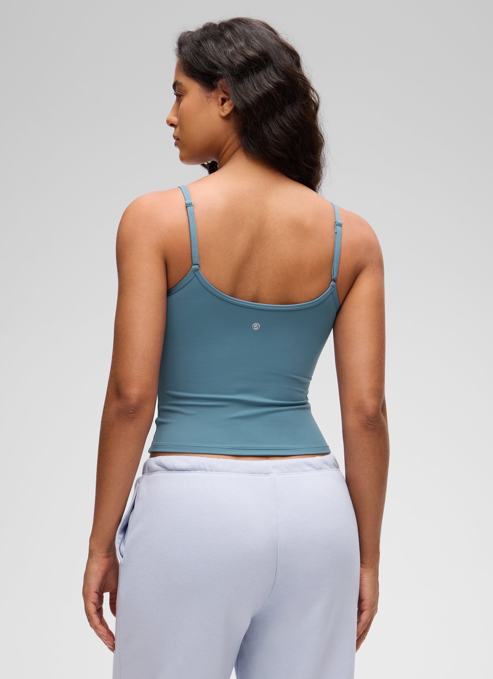 CRZ YOGA Damen Butterluxe Doppelt Gefüttert Camisole Tops Blaue Asche