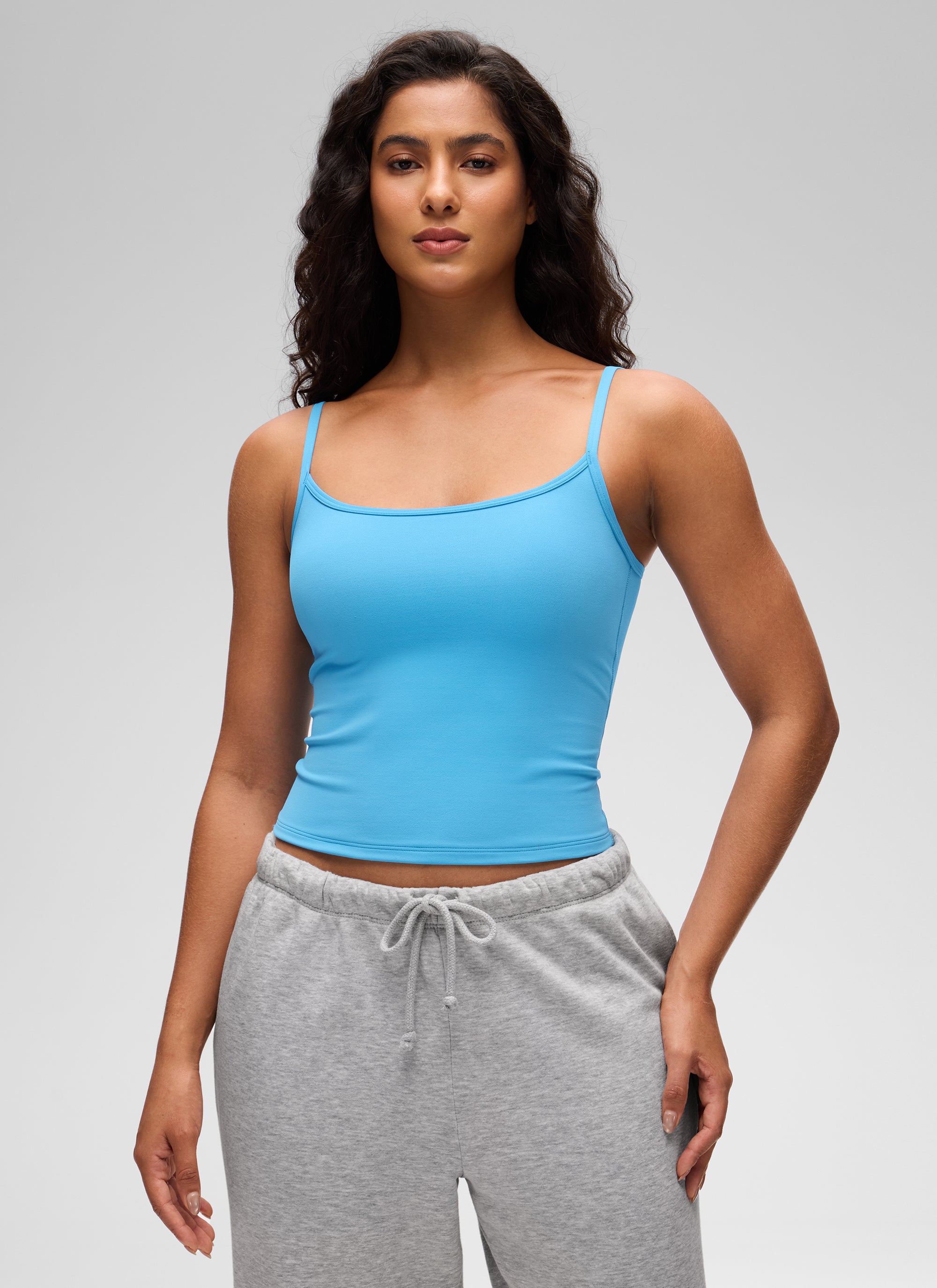 CRZ YOGA Damen Butterluxe Doppelt Gefüttert Camisole Tops Kajak Blau