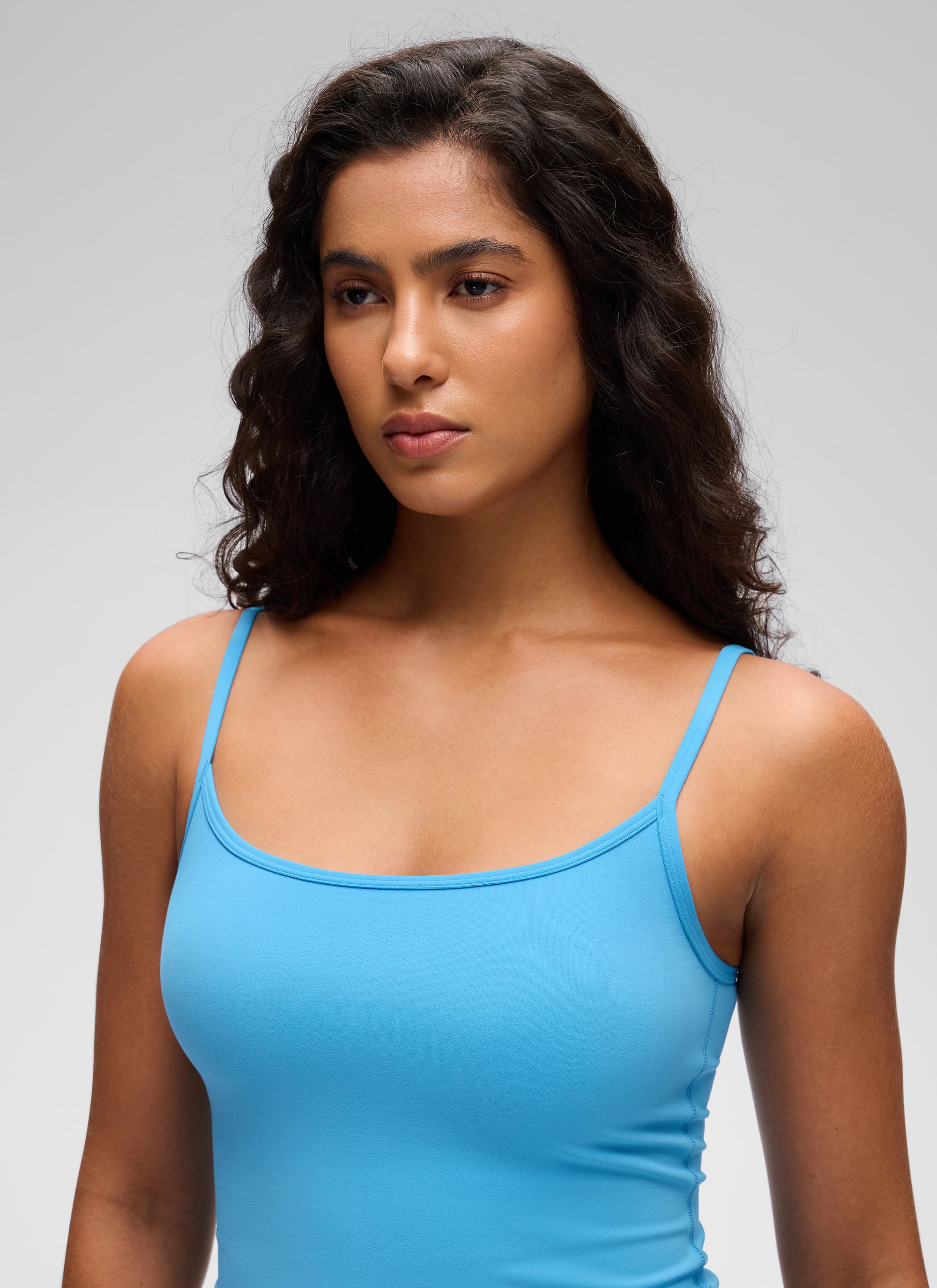 CRZ YOGA Damen Butterluxe Doppelt Gefüttert Camisole Tops Kajak Blau