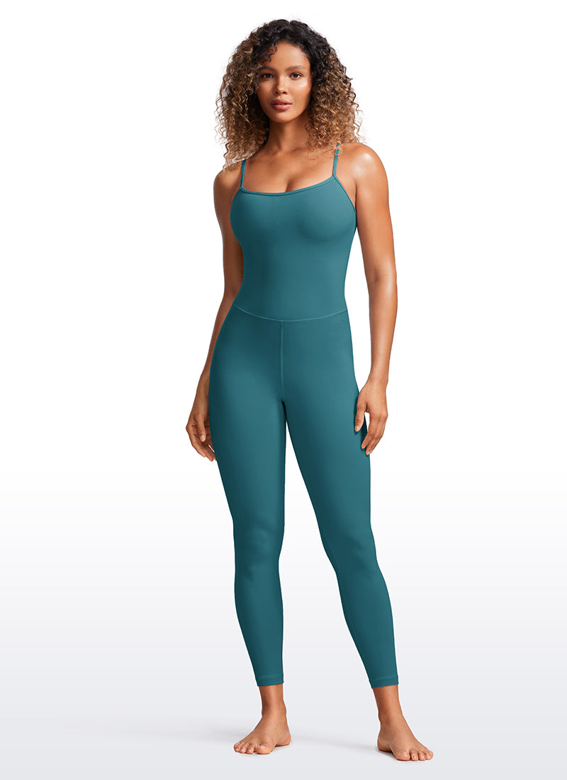 CRZ YOGA Damen Butterluxe Verstellbare Spaghetti Träger Bodysuit Grüne Jade