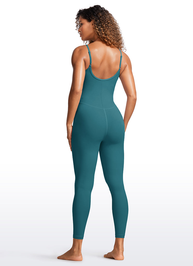 CRZ YOGA Damen Butterluxe Verstellbare Spaghetti Träger Bodysuit Grüne Jade