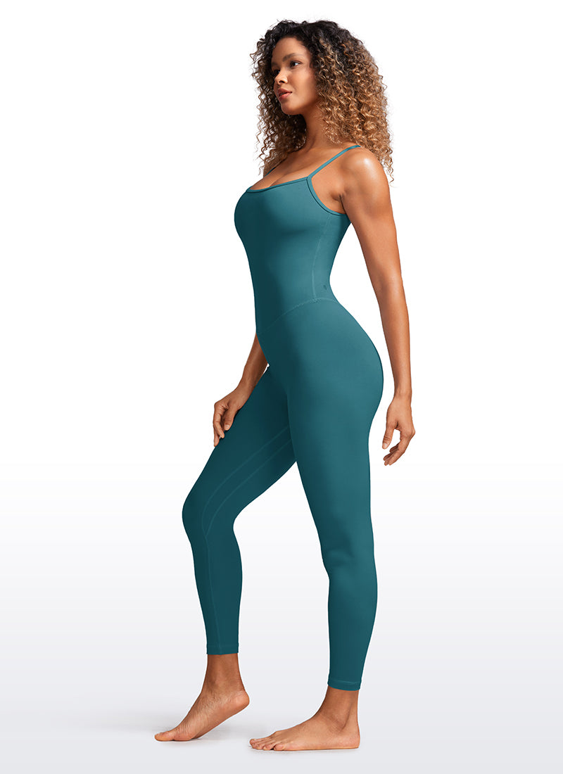 CRZ YOGA Damen Butterluxe Verstellbare Spaghetti Träger Bodysuit Grüne Jade