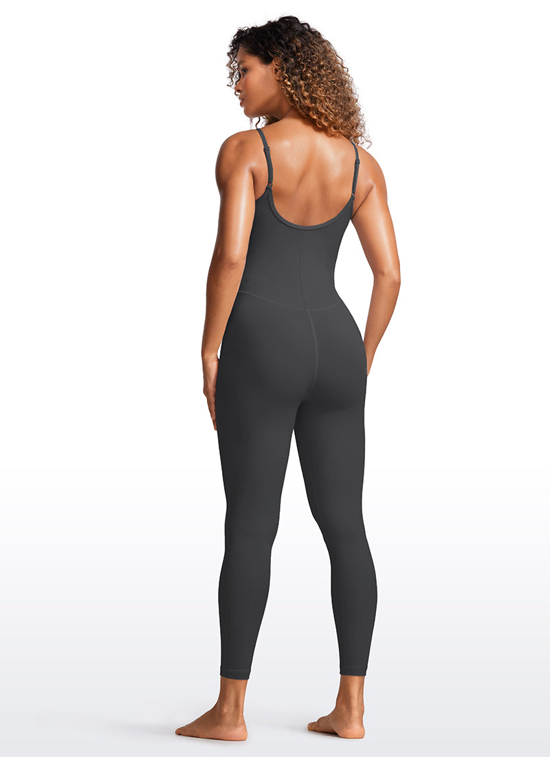 CRZ YOGA Damen Butterluxe Verstellbare Spaghetti Träger Bodysuit Mysteriöses Grau