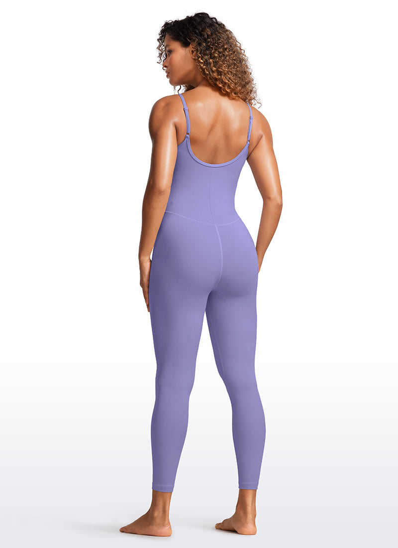 CRZ YOGA Damen Butterluxe Verstellbare Spaghetti Träger Bodysuit Dunkles Lavendelviolett
