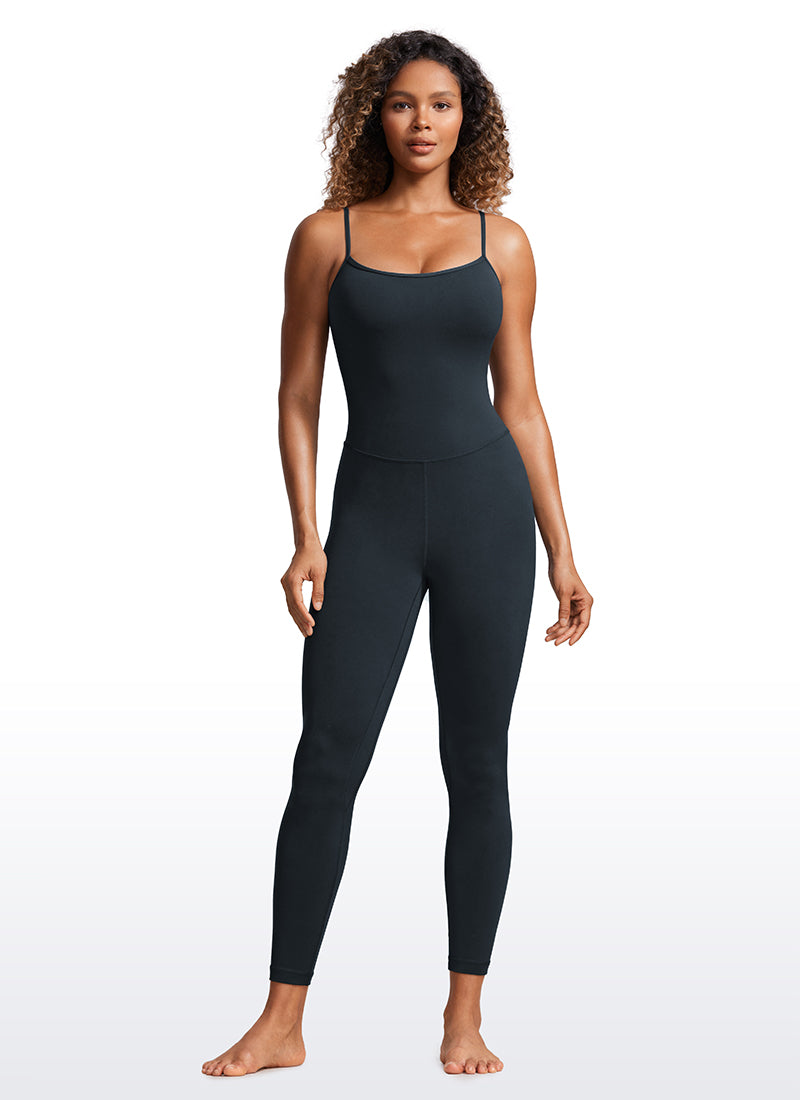 CRZ YOGA Damen Butterluxe Verstellbare Spaghetti Träger Bodysuit Echte Marine