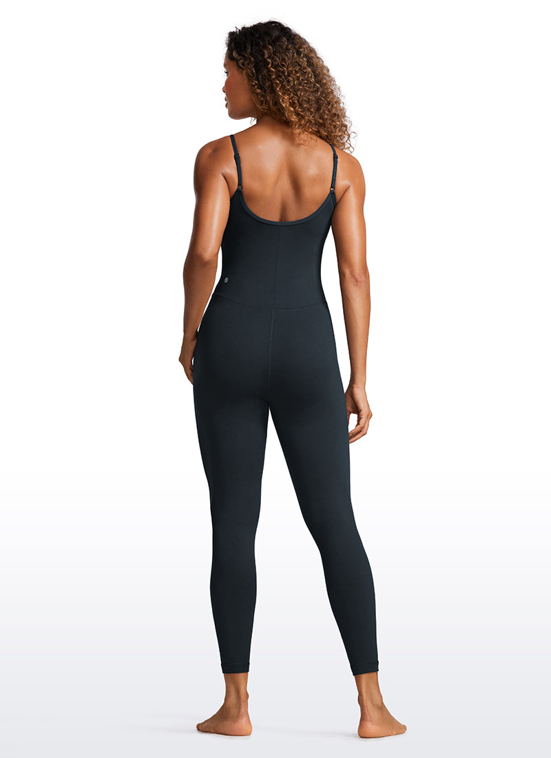 CRZ YOGA Damen Butterluxe Verstellbare Spaghetti Träger Bodysuit Echte Marine