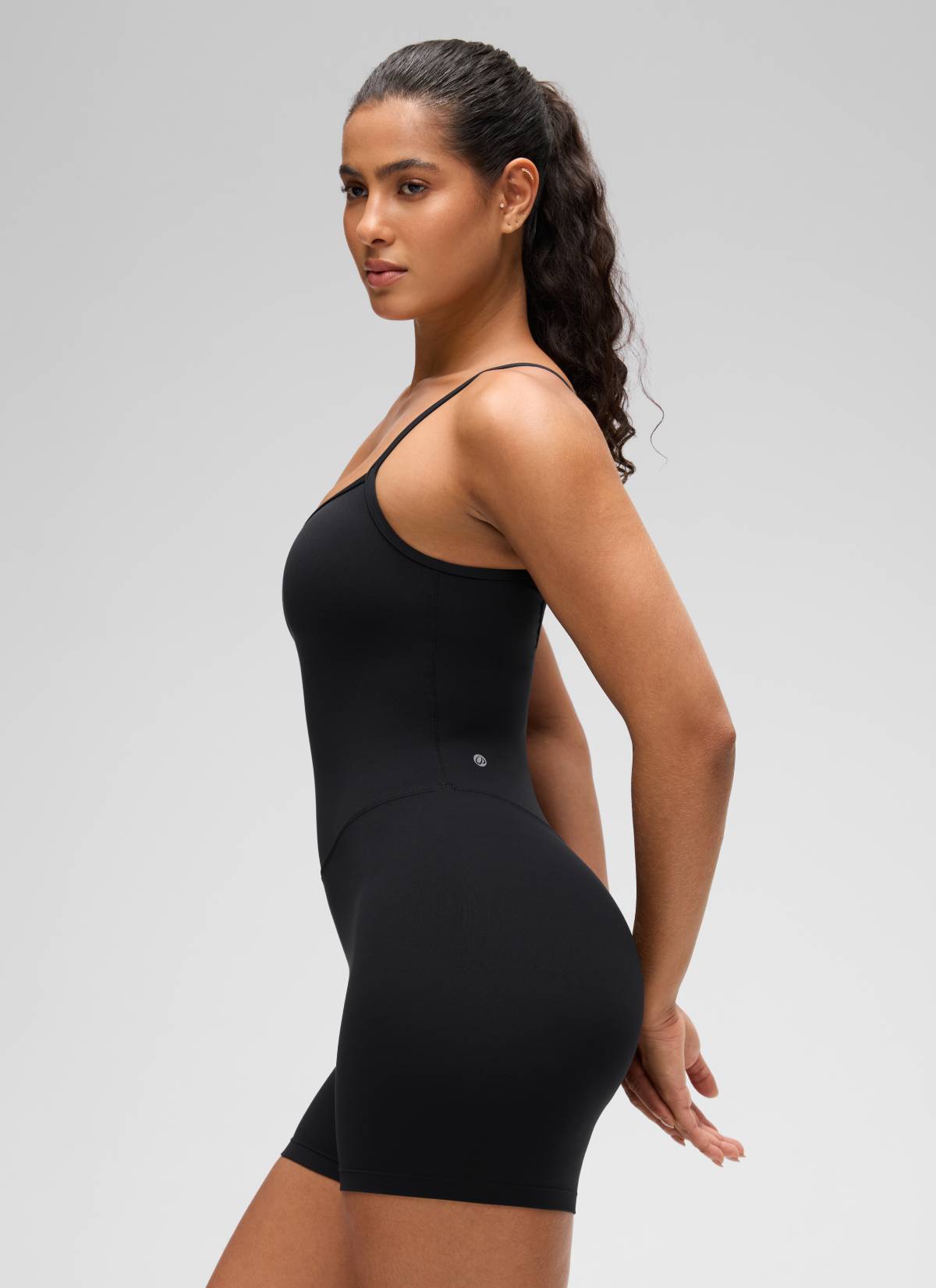 CRZ YOGA Damen Butterluxe Gepolstert Shaping Bodysuit Figurformender Schwarz
