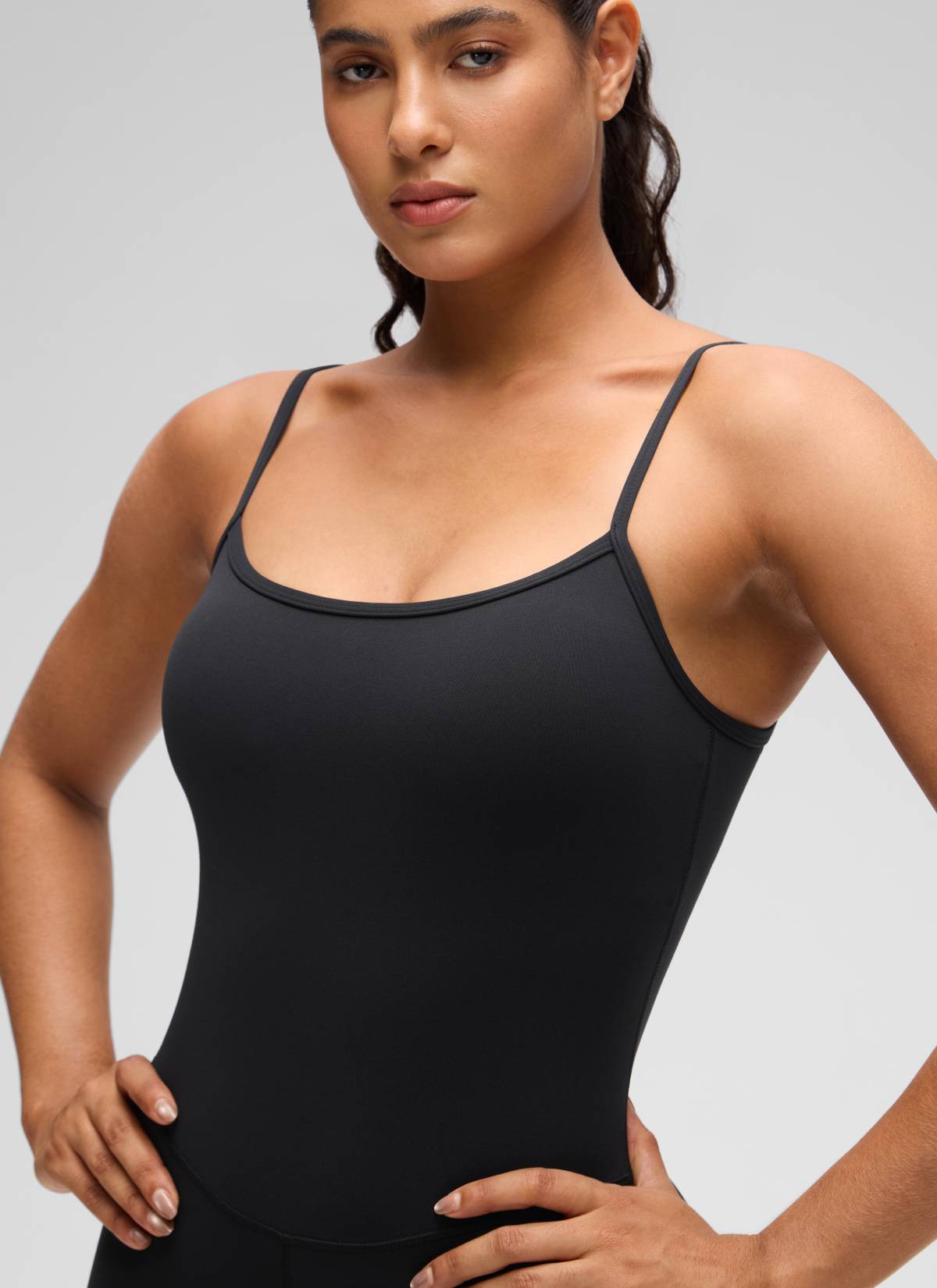 CRZ YOGA Damen Butterluxe Gepolstert Shaping Bodysuit Figurformender Schwarz