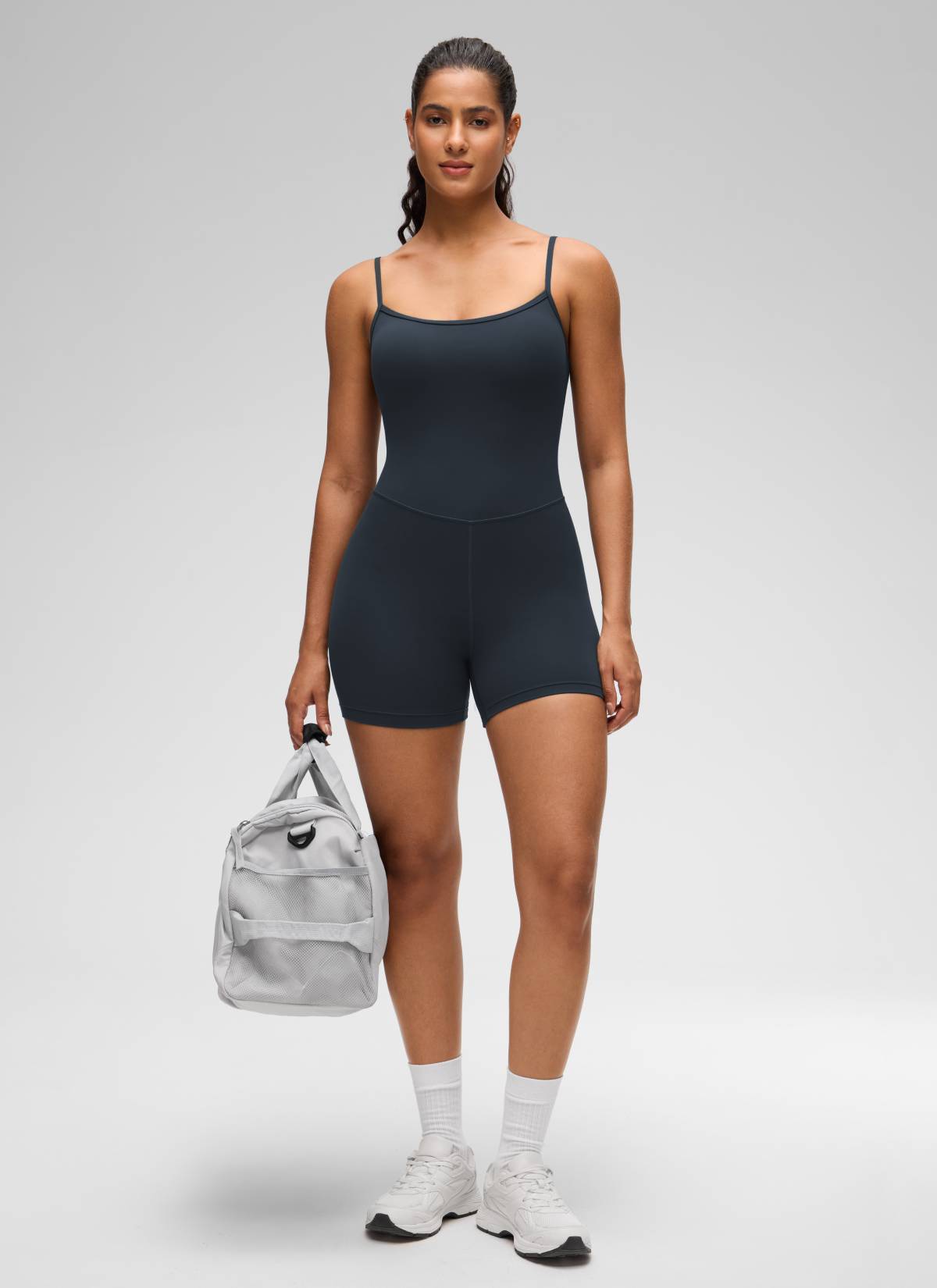 CRZ YOGA Damen Butterluxe Gepolstert Shaping Bodysuit Figurformender Echte Marine
