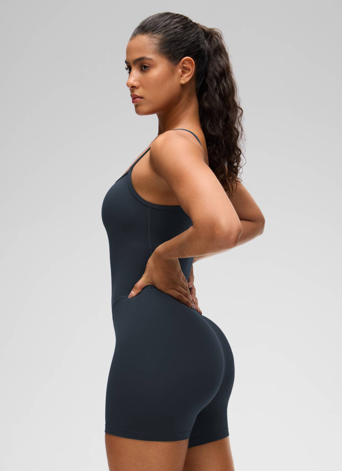 CRZ YOGA Damen Butterluxe Gepolstert Shaping Bodysuit Figurformender Echte Marine