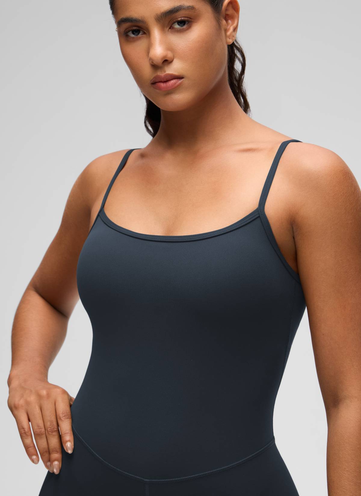 CRZ YOGA Damen Butterluxe Gepolstert Shaping Bodysuit Figurformender Echte Marine
