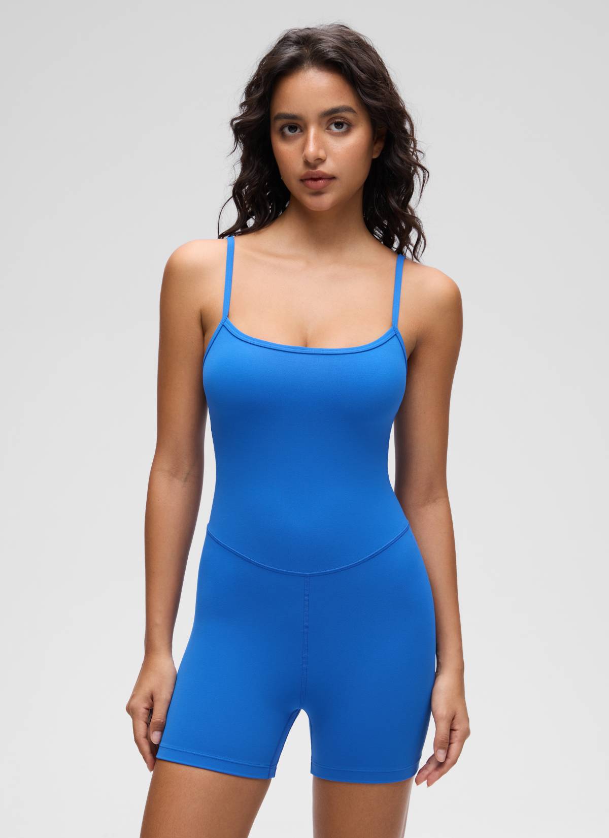 CRZ YOGA Damen Butterluxe Gepolstert Shaping Bodysuit Figurformender Funkelndes Blau