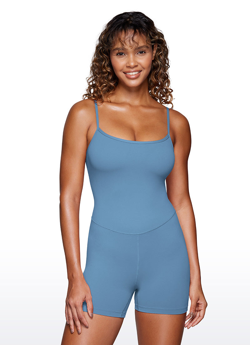 CRZ YOGA Damen Butterluxe Gepolstert Shaping Bodysuit Figurformender Universum Blau