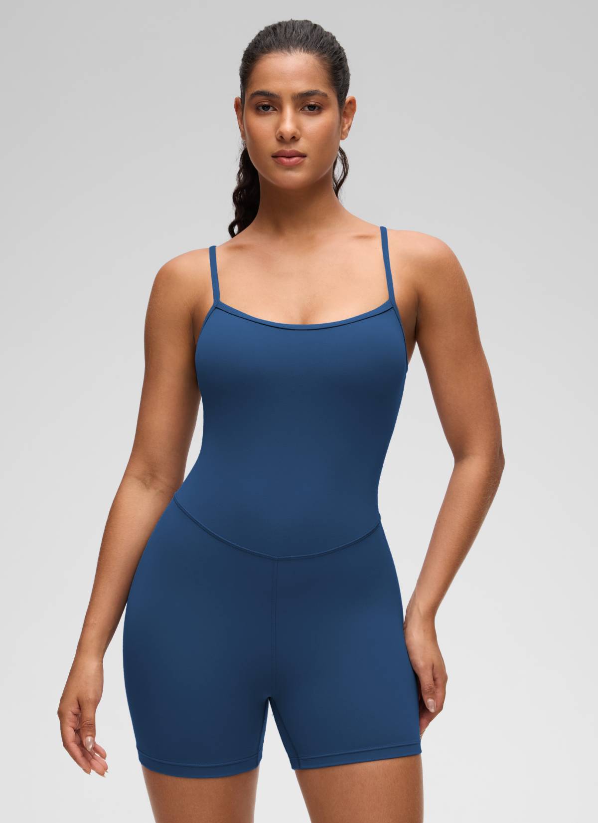 CRZ YOGA Damen Butterluxe Gepolstert Shaping Bodysuit Figurformender FRANZÖSISCHE MARINE