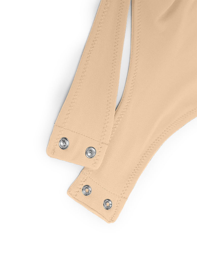 CRZ YOGA Damen Butterluxe Bodysuit mit Rundhalsausschnitt Bräunungs-Milchshake
