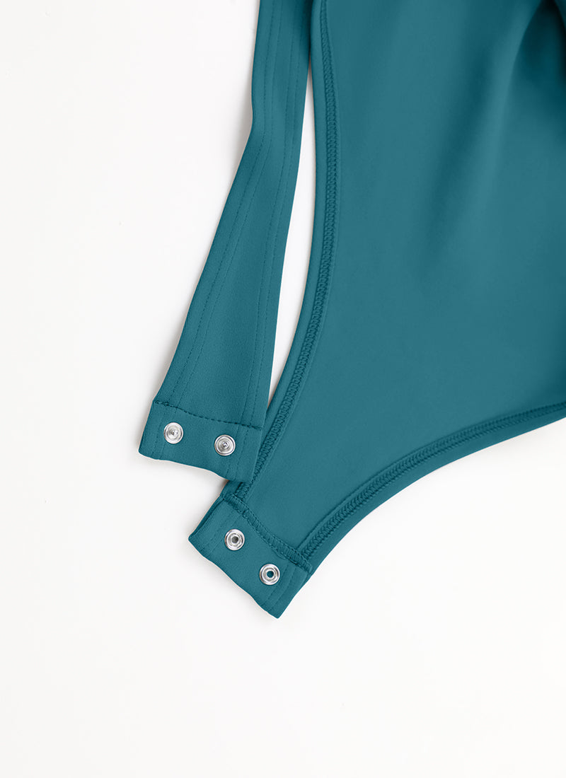CRZ YOGA Damen Butterluxe Bodysuit mit Rundhalsausschnitt Borealis-Grün