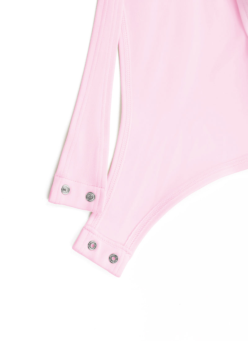 CRZ YOGA Damen Butterluxe Bodysuit mit Rundhalsausschnitt Rosa Pfingstrose