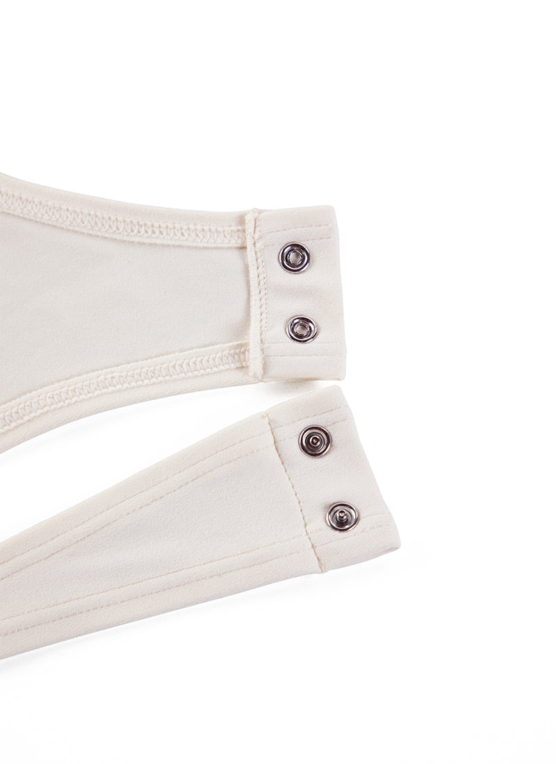 CRZ YOGA Damen Butterluxe Bodysuit mit Rundhalsausschnitt Weiße Aprikose